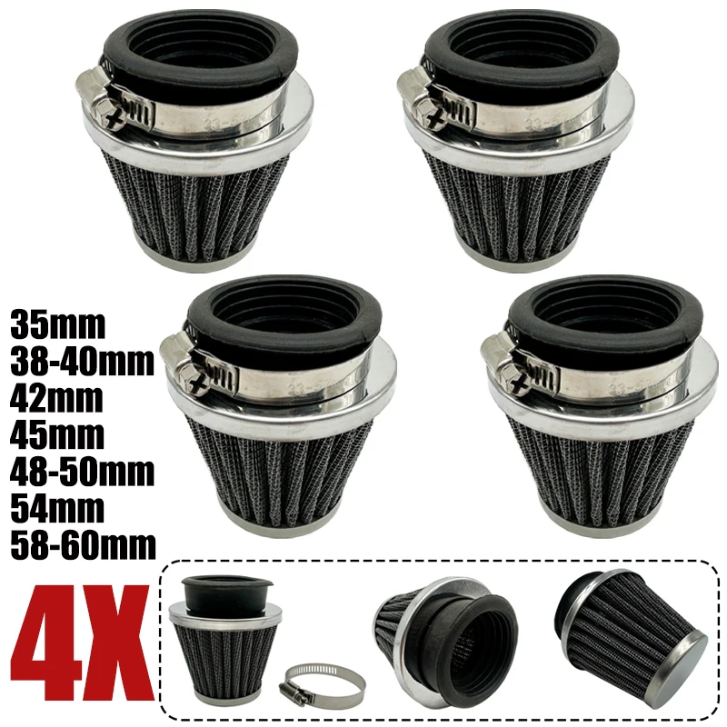 4X Motorcycle Air Filter Mushroom Head Filter Carburetor Air Intake Filter Cleaner 35mm 38-40mm 42mm 45mm 48-50mm 54mm 58-60mm