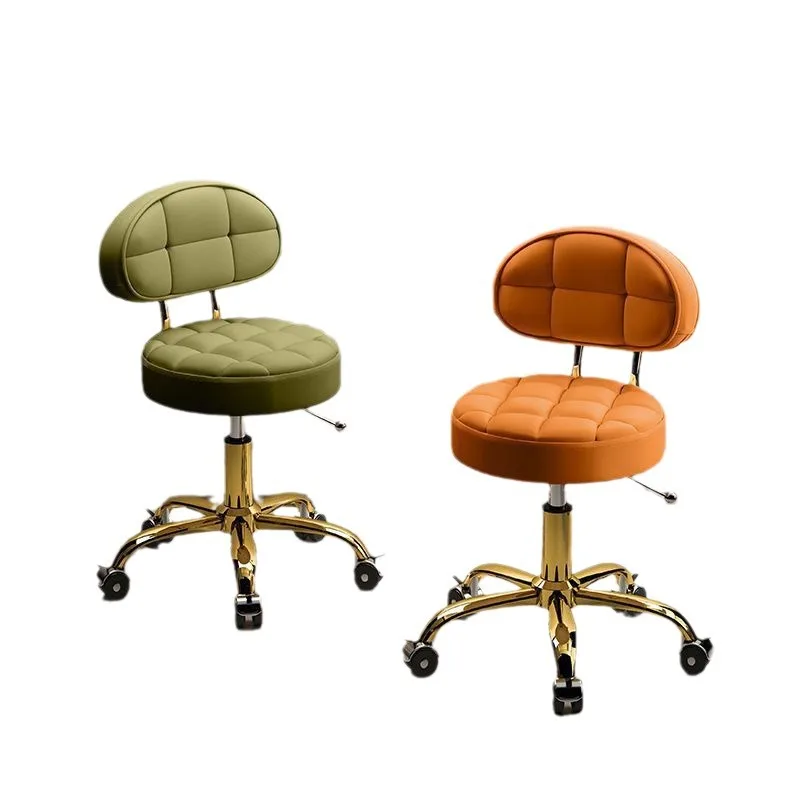 Beauty stool rotating lift pulley large chair barber shop home backrest round stool