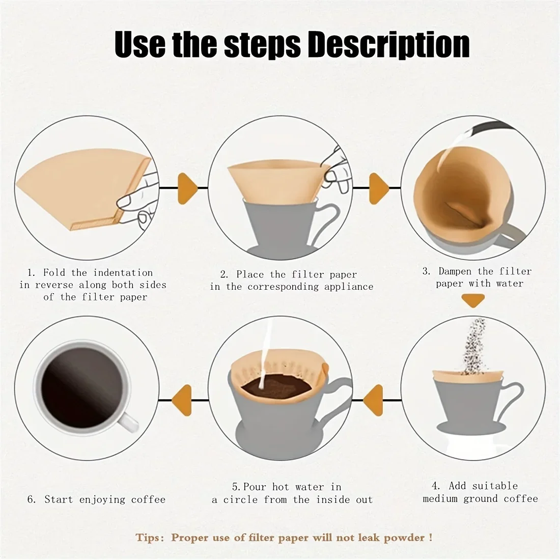 50Pcs Disposable Coffee Filters 2-Cone Natural Paper for Smooth Clean Taste 2-4 Cups per Filter Eco-Friendly Single-Use Coffee S