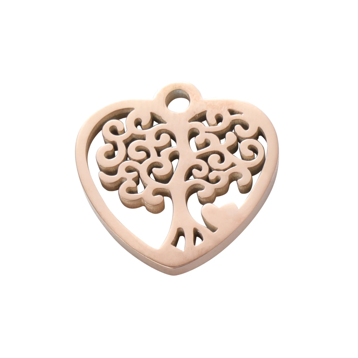 

Heart Shape Pendant Hollow Out Life Tree Titanium Steel Bracelet Wrist Chain Charm Diy Jewelry Accessories Rose Gold Durable