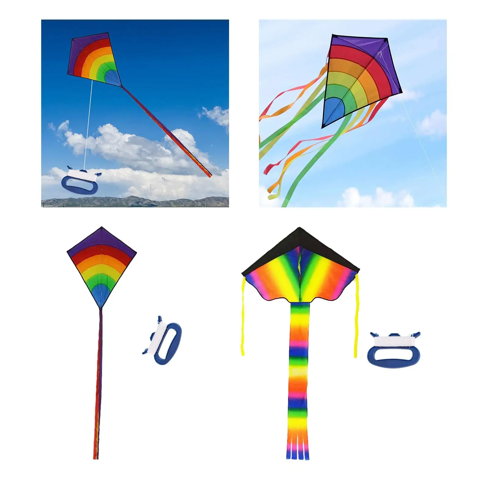 Kites de una sola línea con cola larga de 6,56 pies y línea de vuelo de 328 pies para viaje en la playa