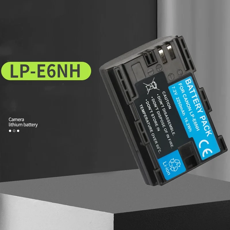 2250mAh LP-E6NH LPE6NH LP-E6 E6N E6 E6NH Camera Battery For Canon EOS R R5 R6 5DS 6D 7D 60D 70D 80D 90D USB Battery Charger