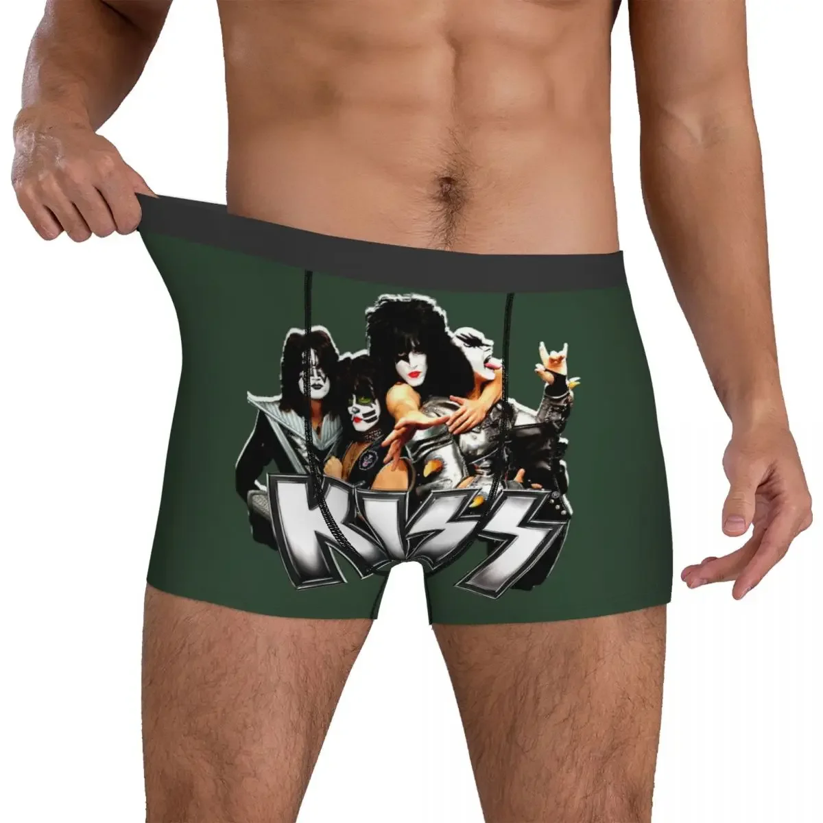 Kiss Band Underpants Breathbale Panties Male Underwear Print Shorts Boxer Briefs