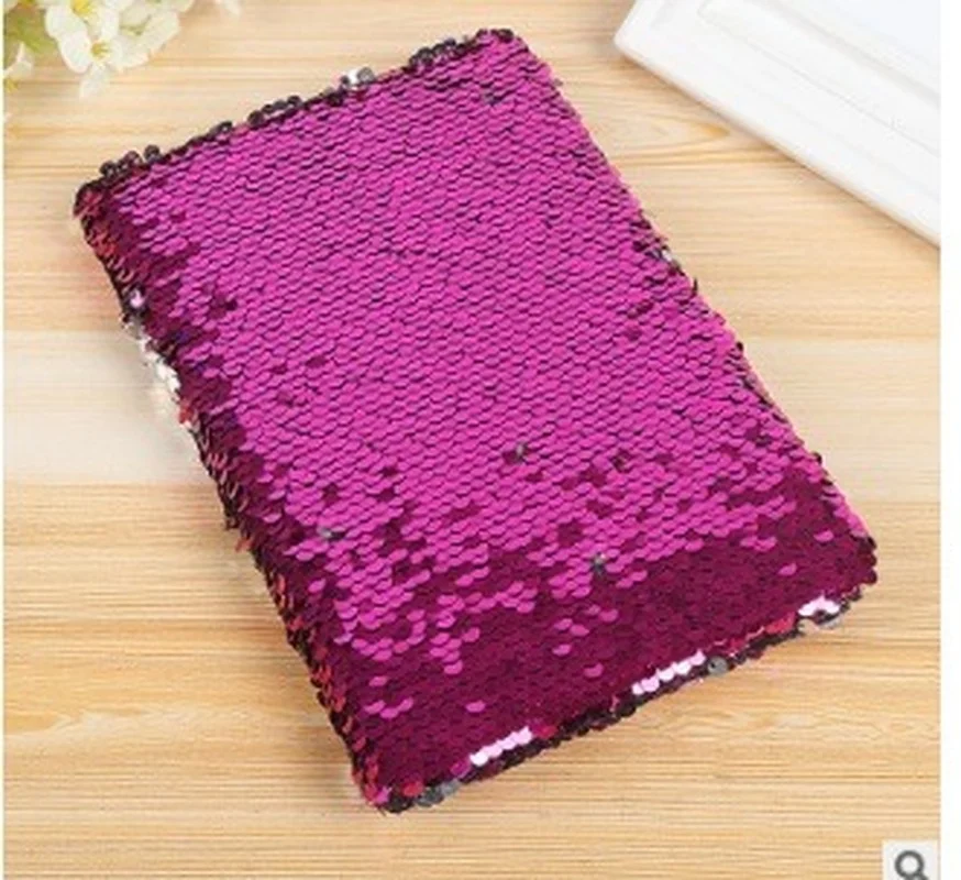 Creative Sequin Mini Fashion Diary Notebook Memo Colourful Note Pads Stationery Business Book A6 Binder