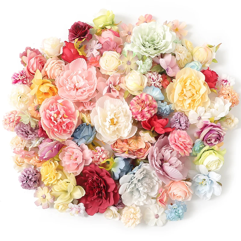 

Mixed 5cm Artificial Flowers Silk Peony Fake Flowers for Home Decoration Wedding Decoration DIY Craft Flower Wall Accessories
