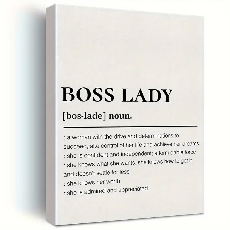 CANVAS No FRAME 1pc No Framed Boss Lady Canvas Wall Art Motivational Lady Boss Definition Canvas Print Painting Office Home