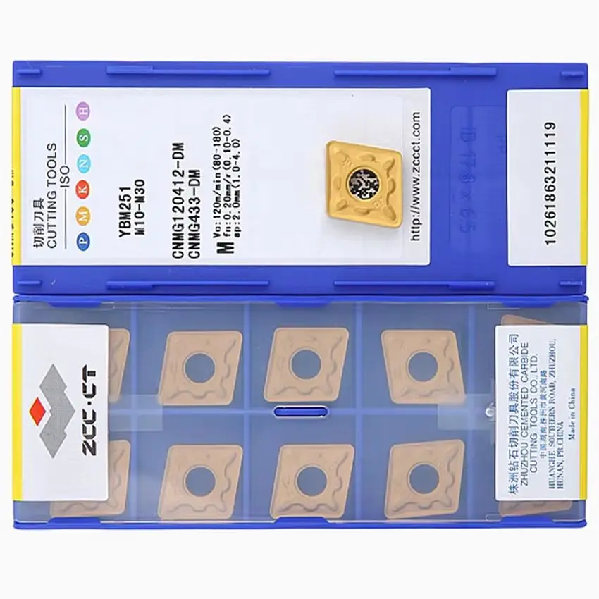 

CNMG120412-DM YBM153/CNMG120408-DM YBM253/CNMG120412-DM YBM253/CNMG120412-DM YBM251 ZCC.CT CNC carbide Turning tools 10pcs/box
