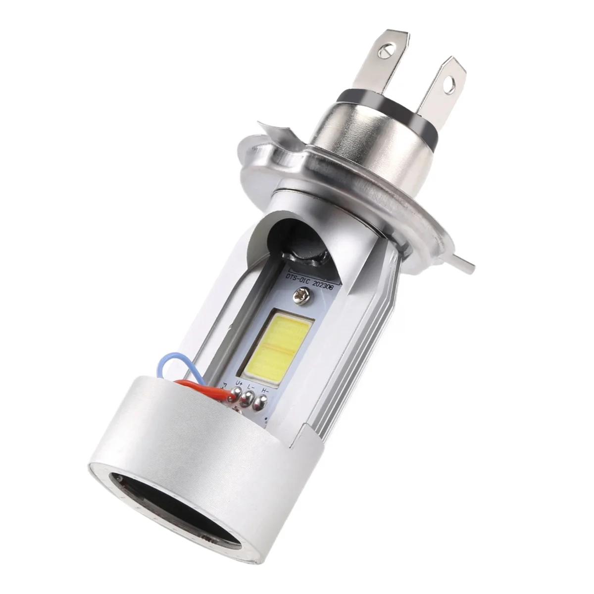 H4 LED Headlight Bulb Motorcycle Hi/Lo Beam with Angel Eye Daytime Running Light 25W 3000LM Super Bright 6000K