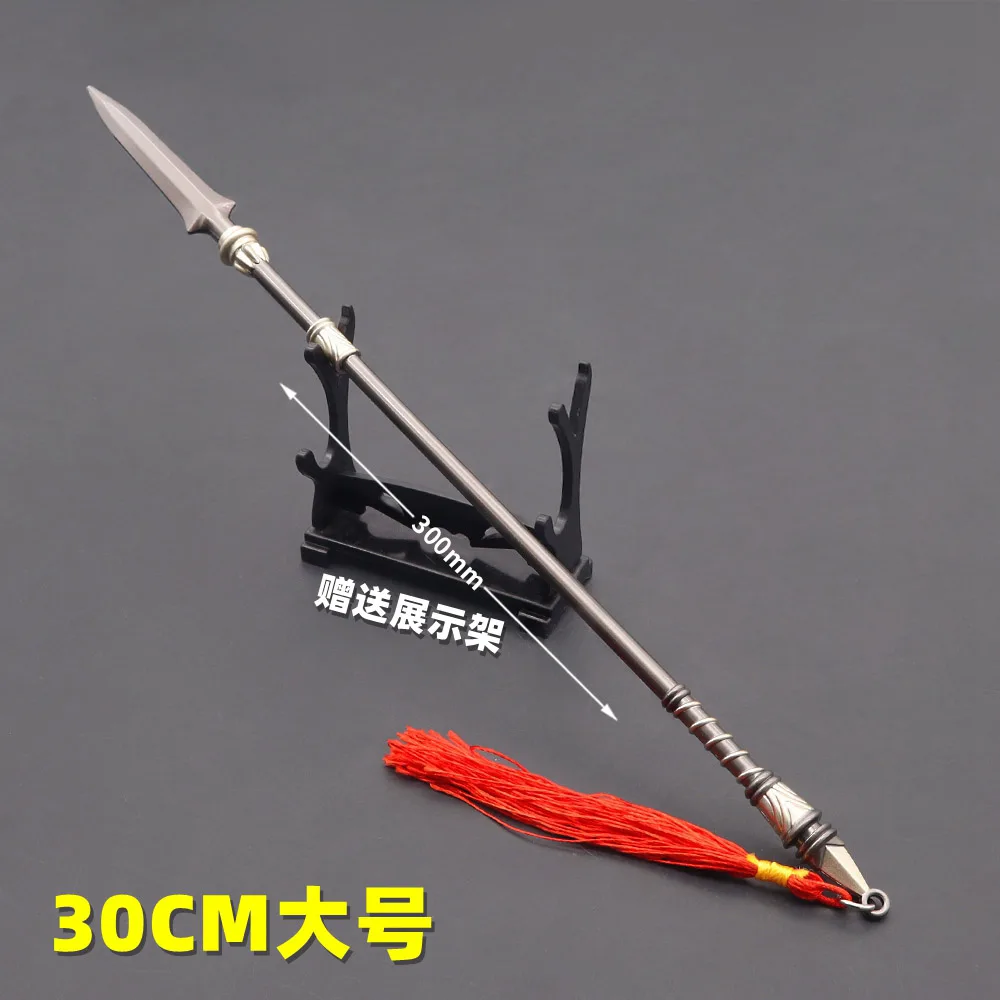 Miniature Cold Weapon Gentian Gun Long Spear Alloy Props Model Figure Toy In Stock For Fans Collection