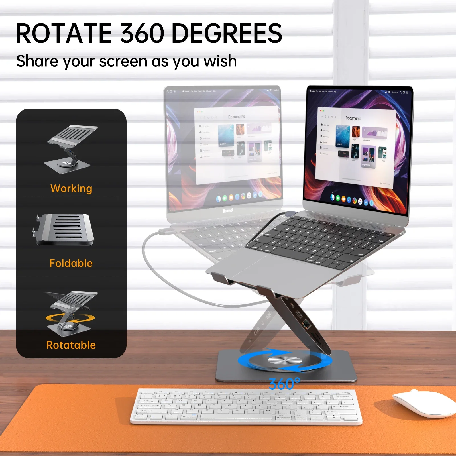 Imagem -03 - Laptop Stand com Hub Usb Docking Station Stand Station