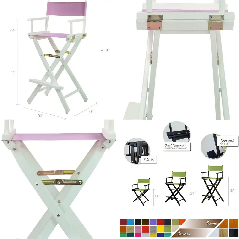 

Белый 30-барный стул директора высоты с розовым холщовым сиденьем