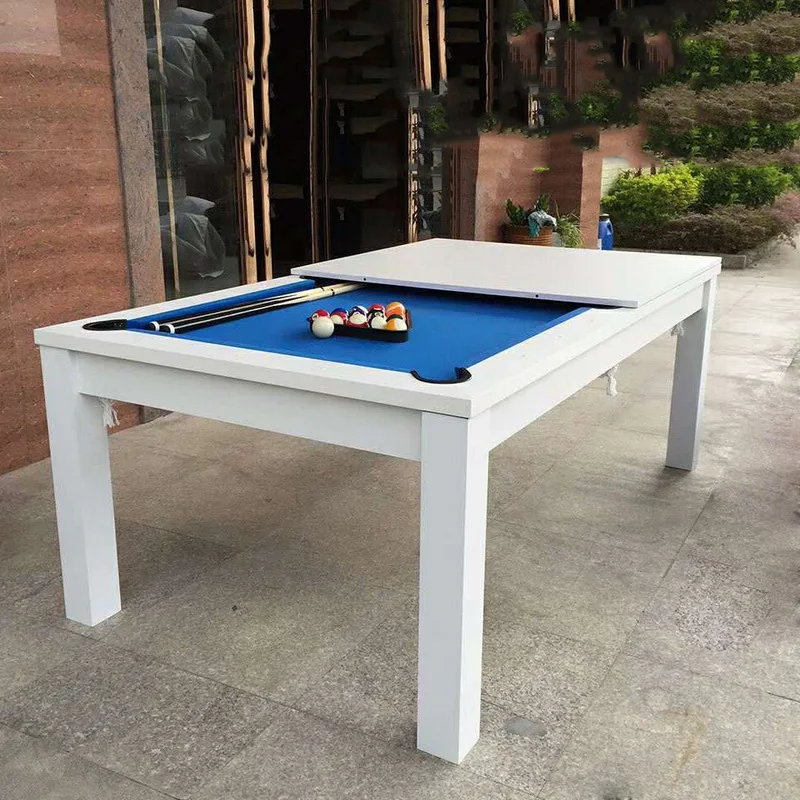 Classical 6ft 7ft Multi-Function Solid Wood Slate Top 3 in 1 Dining Pool Billiard Table, Convertible Game Table