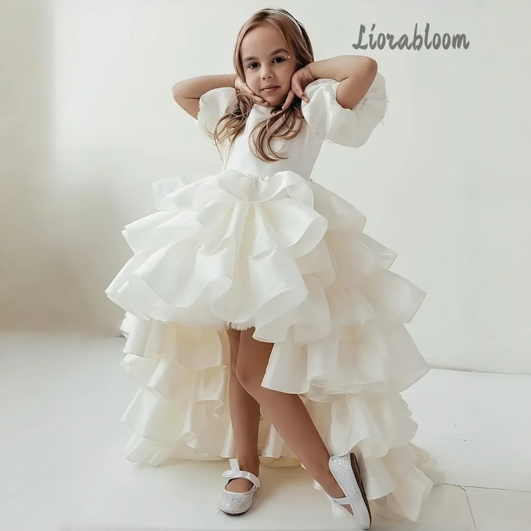 Girls' Multicolor Formal Gowns Formal Dresses with Long Trains Elegant Evening Wear Flower Girl Dresses Party Dresses