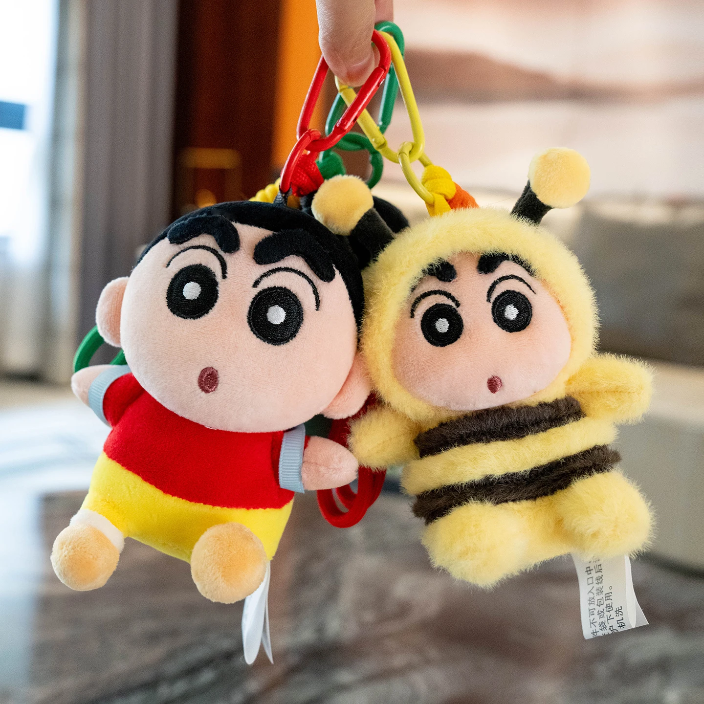 Lovely Crayon Shin-chan Doll Pendant Cute Waniyama Bee Turtle Crayon Shin-chan Plushies Stuffed Anime Backpack Pendant Gift Girl