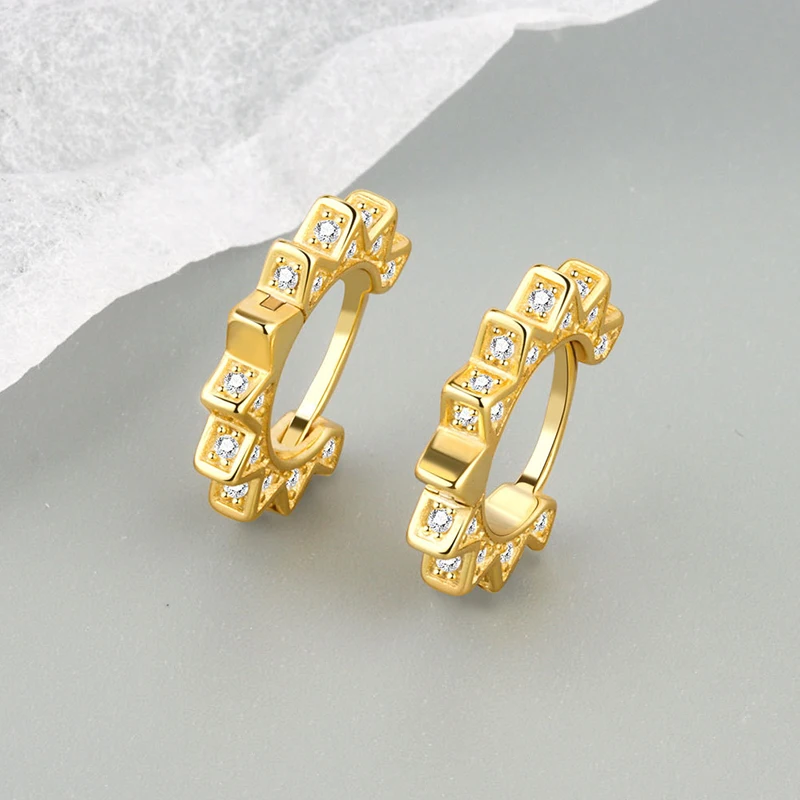 ANENJERY CZ Zirkon Kreis Creolen für Frauen Männer Punk Trendy Party Zubehör Mode Schmuck Geschenk – Detail 34