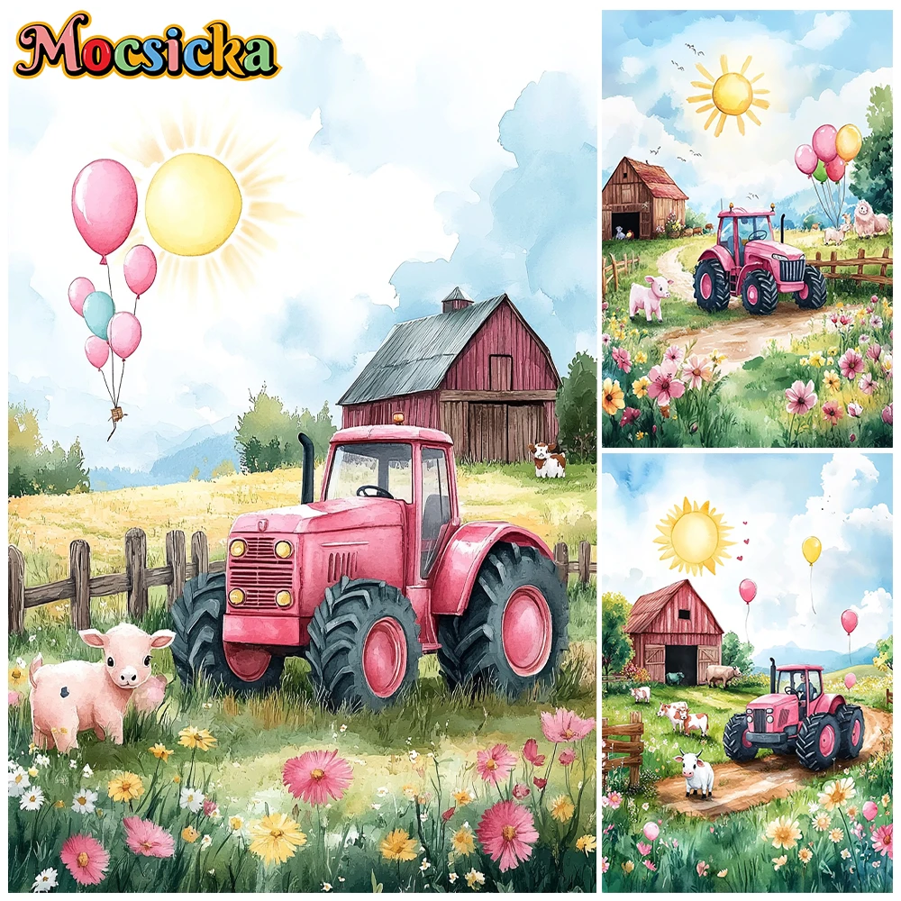 

Mocsicka Farm Photography Background Tractor House Shooting Family Holiday Party Children Baby Shower Birthday Portrait Backdrop