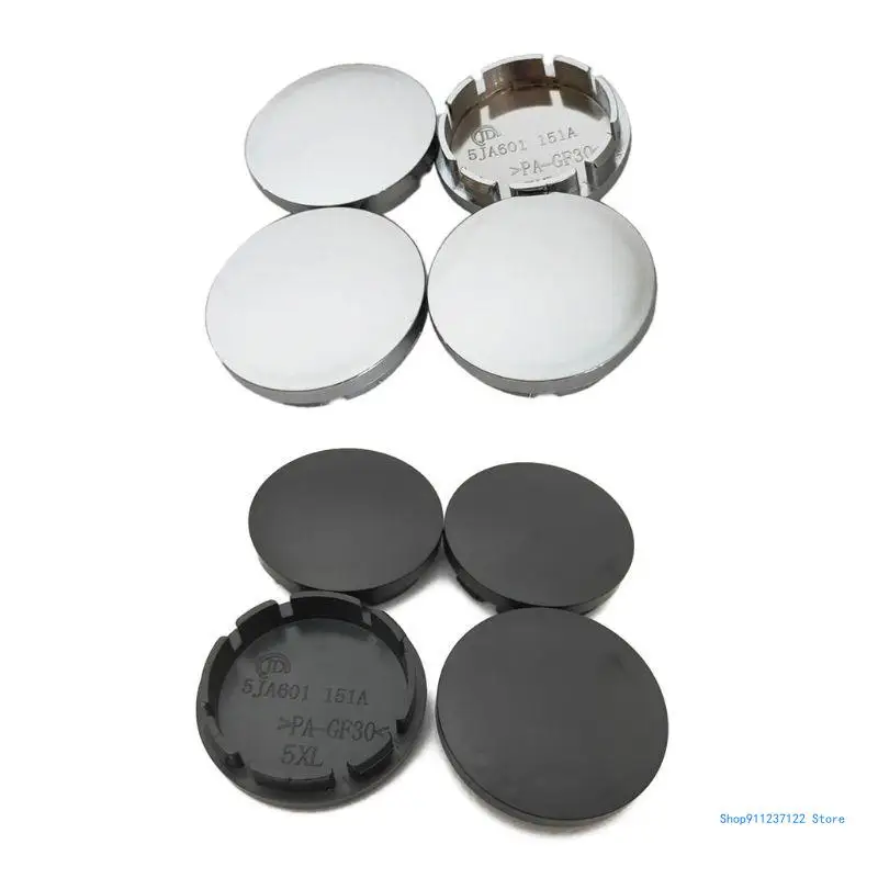 4 Pcs/Set Black/Silver 56mm Car Wheel Center Cap for Rim Hub ABS Vehicle Decor Universal Car Wheel for Rim Center H