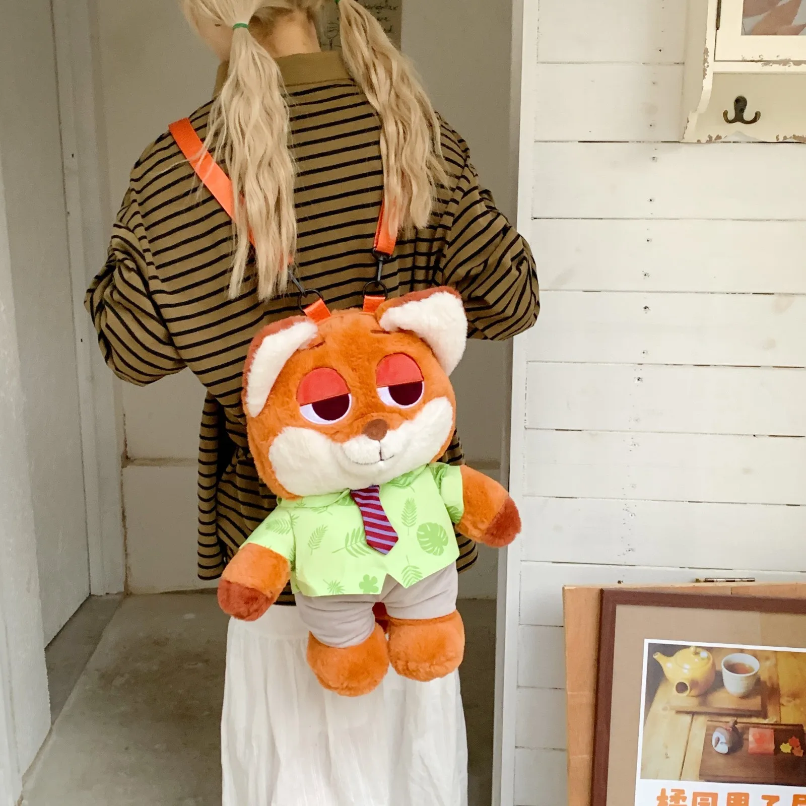 Cartoon Zootopia Judy Hopps Nick Wide Kawaii Puppenrucksack, personalisierter Cartoon-Rucksack mit großer Kapazität, kreatives Geburtstagsgeschenk