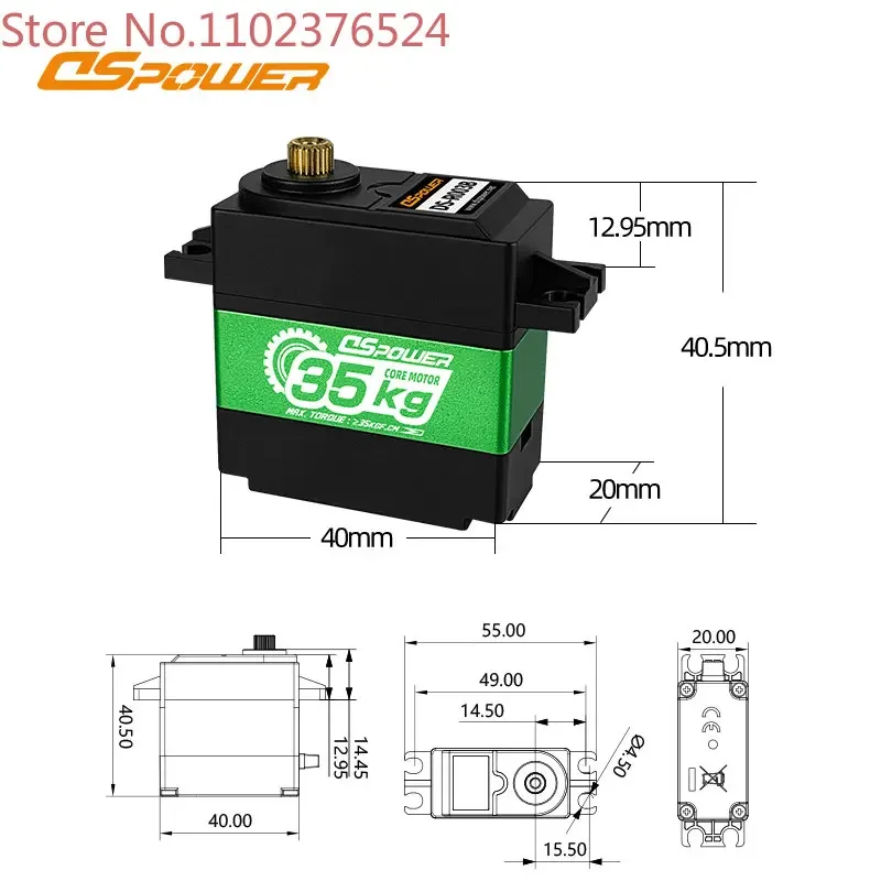 180 degree 35KG Large Torque Metal Gear Digital Servo For RC Robot Arm RC Car waterproof servo