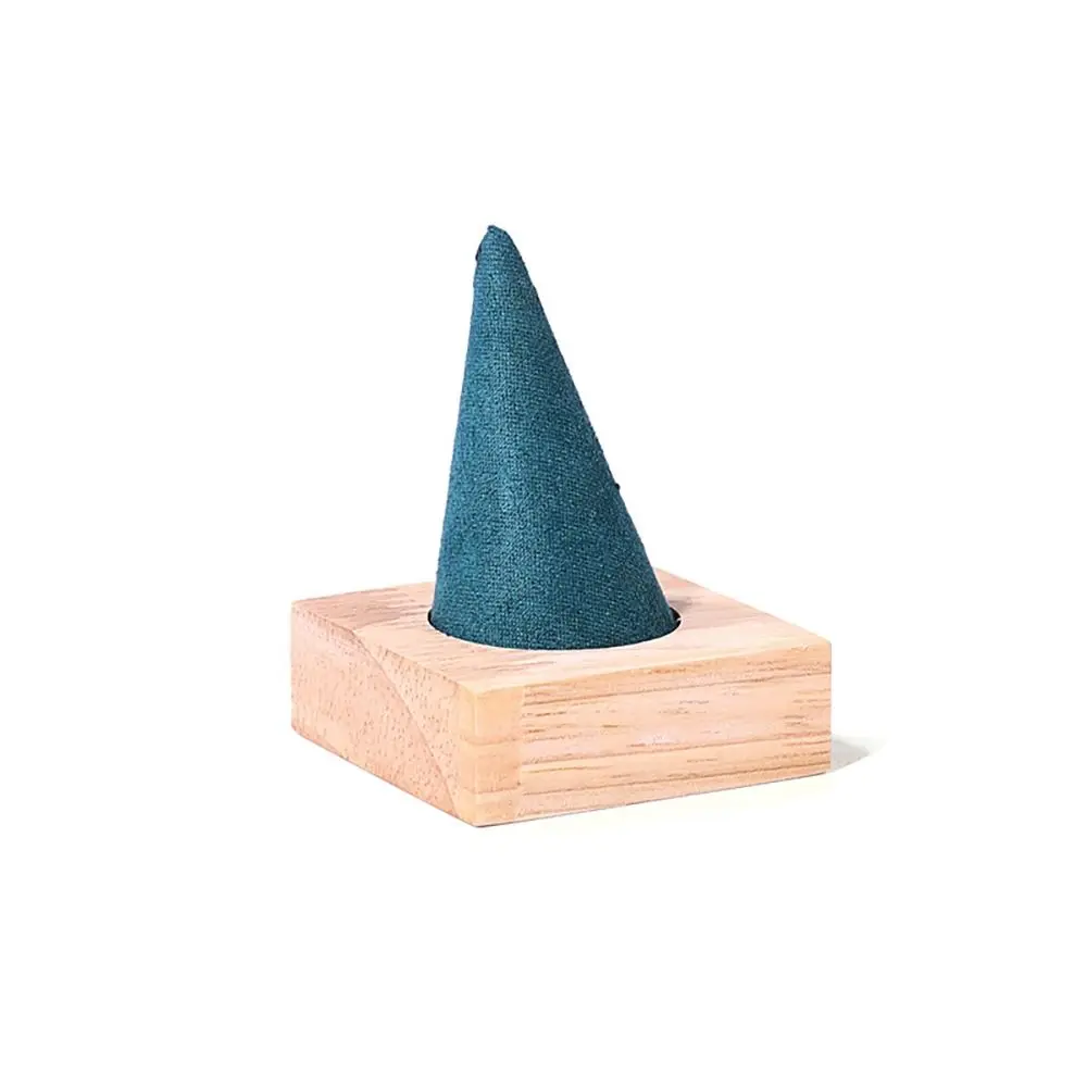 Rak Penyimpanan Cincin Bentuk Kerucut untuk Pajangan Perhiasan, Berbagai Ukuran, Bahan Flanel, Stand Pajangan Cincin Vintage Ringan