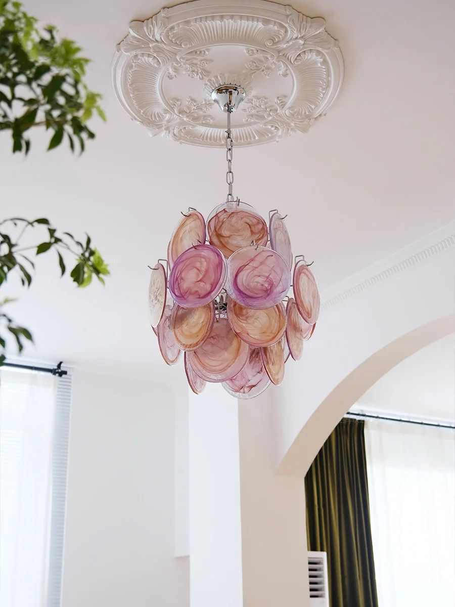 Стеклянная люстра для ресторана ручной работы, французские винтажные светильники для гостиной и спальни