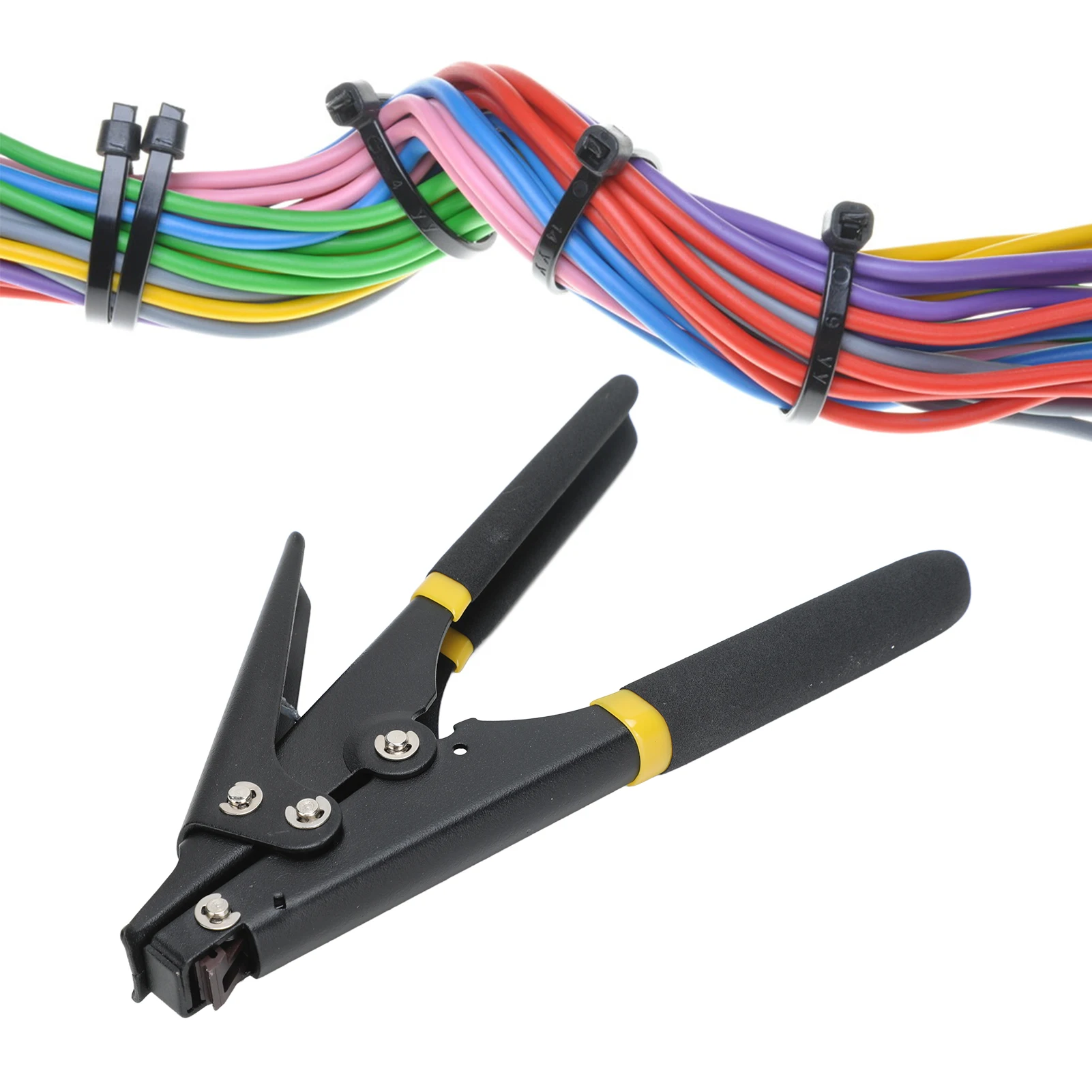 Portable Nylon Cable Tie Gun Tool Adjustable Tension Plastic Zip Tie Fastening and Cutting Tool