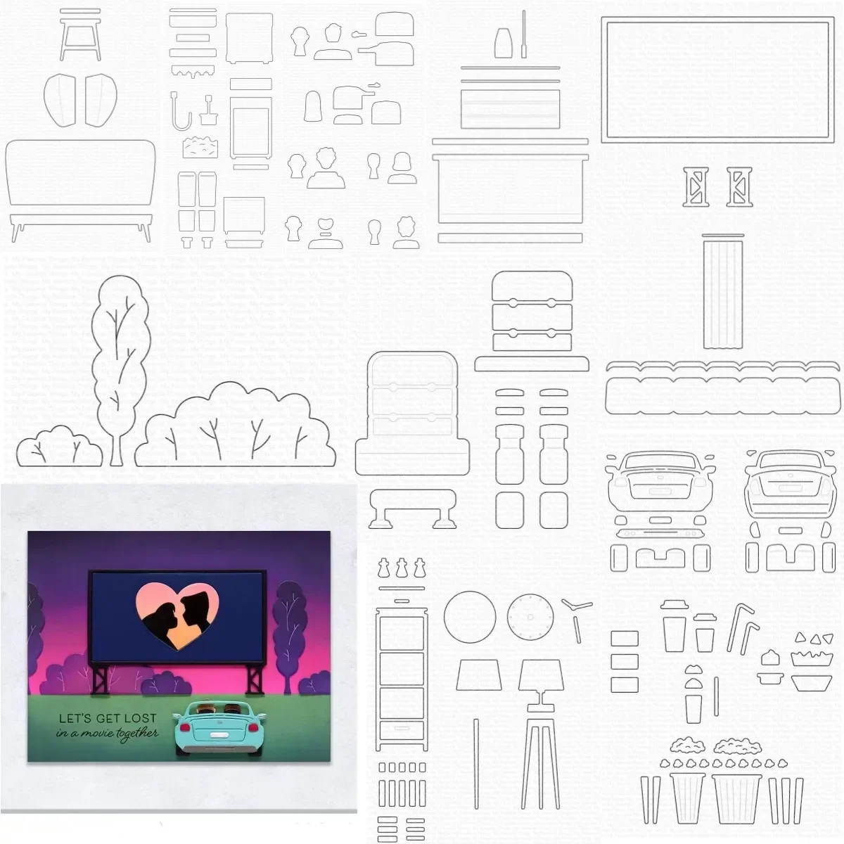 

Cinema Movie Series Metal Cutting Dies for Crad Making Scrapbook Embossed Paper Album Diy Craft Template Decoration Cut Die