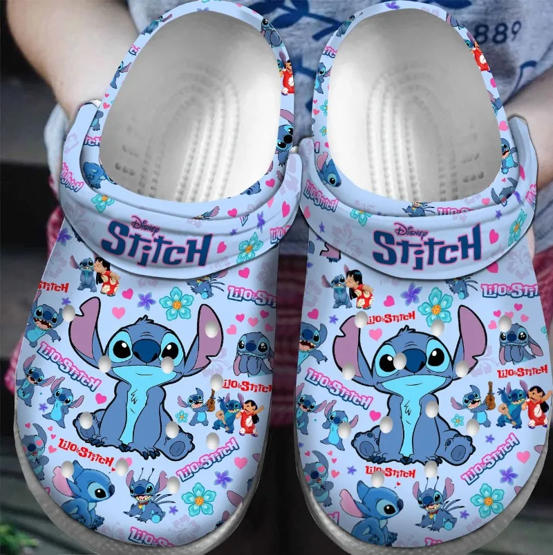 

Disney Blue Stitch Shoes Cartoon Beach Sandals Slippers Sandals Non-Slip Breathable Wear-Resistant Adult Casual Gift