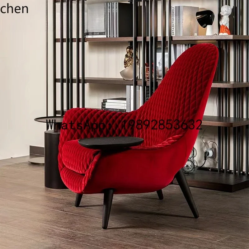 

W8 Living Room Leisure Single Chair Vintage Creative Tray Fabric Single Sofa
