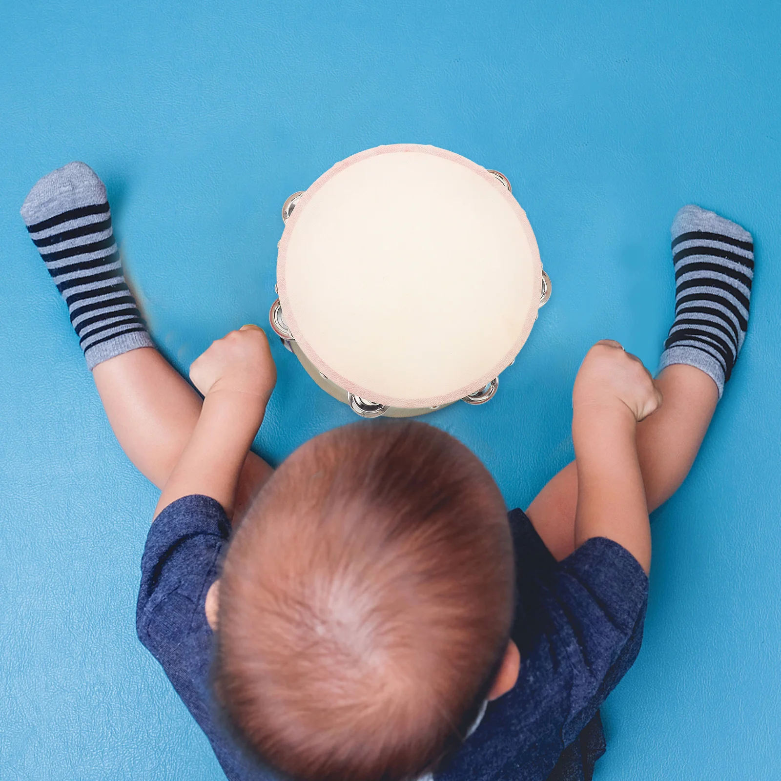 

1pcs Pink Tambourine For Kids Smooth Edge Handheld Percussion Instrument Children Dance Party Music Educational Tool