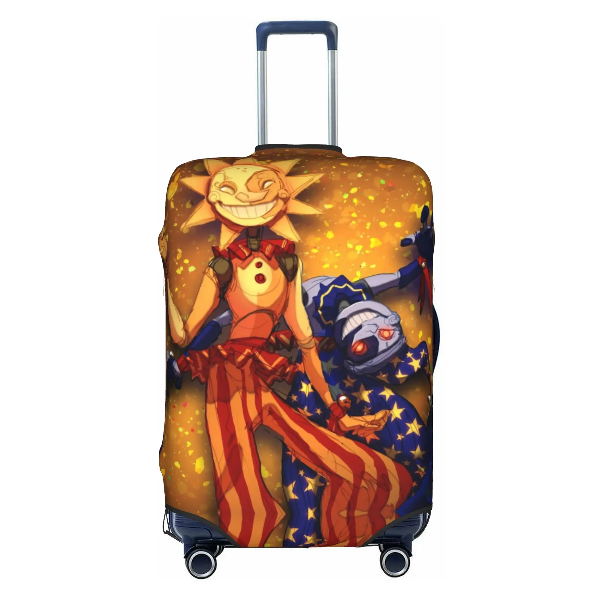 FNAF Security Breach Luggage Cover Protector Cute Sundrop And Moondrop Travel Suitcase Protective Cover for 18-32 Inch
