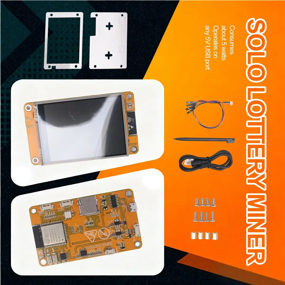 

lucky NerdMiner V2 2.8 Inch Display BTC Solo Lottery Nerd Miner 56KH/S Crypto Bitcoin Miner Solo Mining Machine