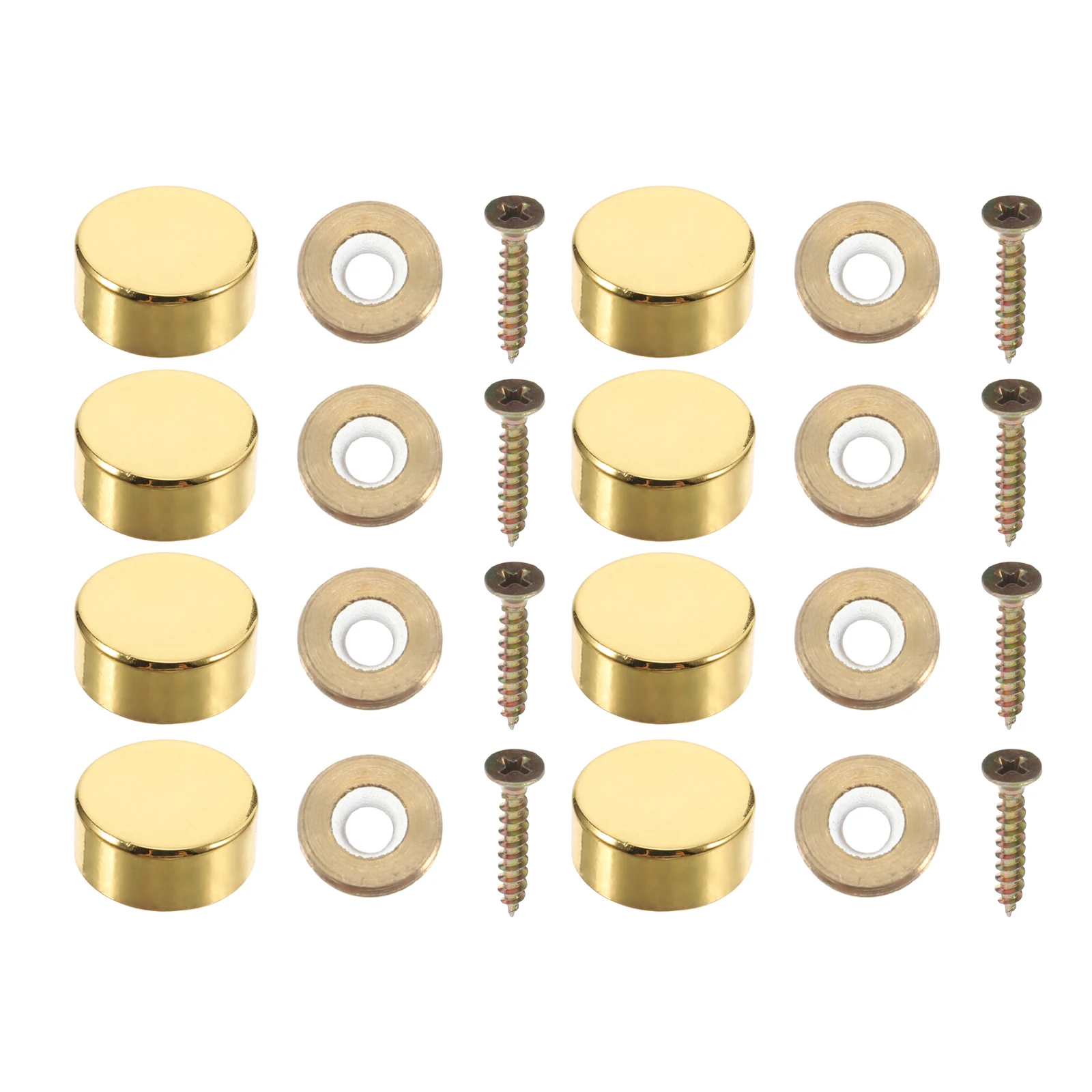 

16 pcs Decorative Screws Nails Flat Cap Mirror Fasteners Zinc Alloy Brass 12Mm Outer 9.5Mm Inner Easy Install Home