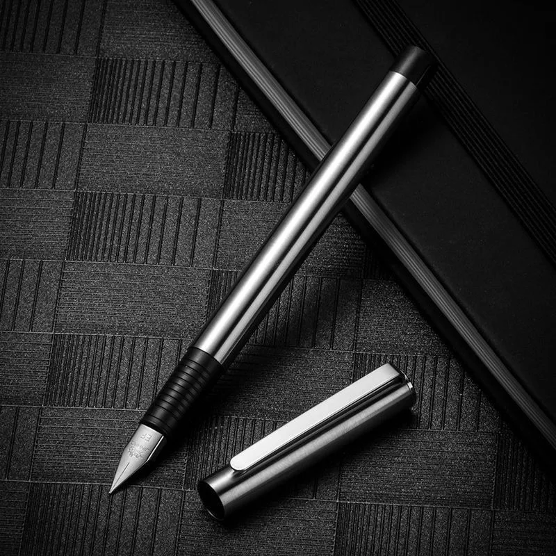 Jinhao 65-Stylo à plume tout acier, EF, 0.38mm, stylo à encre pour étudiant, affaires, bureau, pratique de la calligraphie