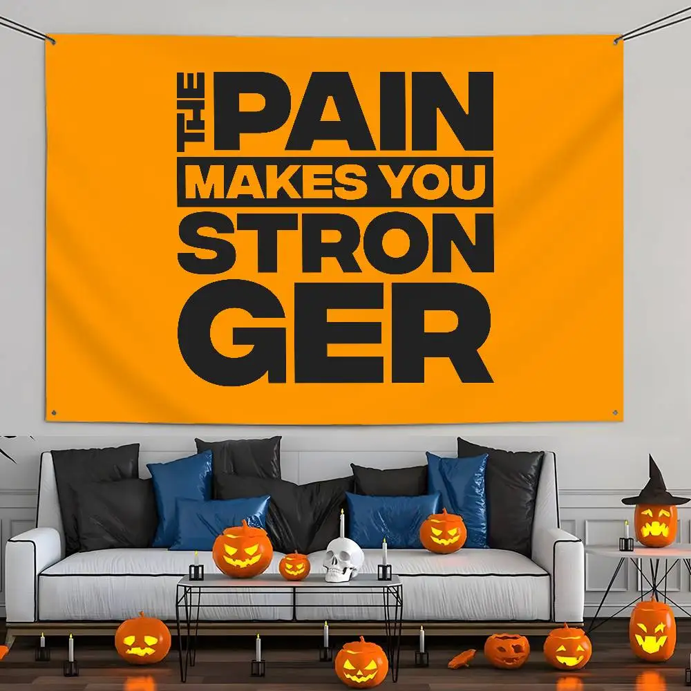 No Pain No Gain Kunstflagge, individuelle Flaggen, Wandbehang, Wandteppich, dekorative Flagge für den Außenbereich, Hintergrunddecke