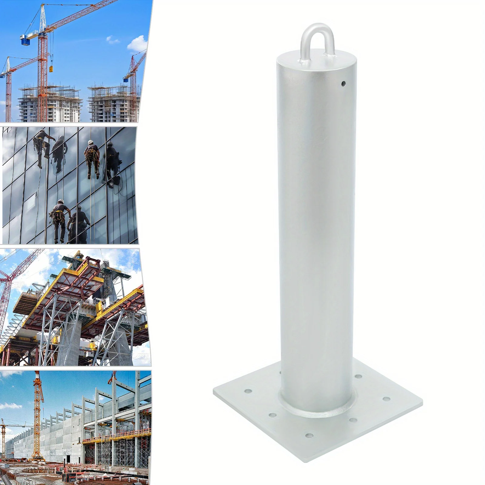 Heavy-Duty 24"x10" Fence Post Base | 5000lb Capacity Anchor Base for Deck/Balcony/Pool