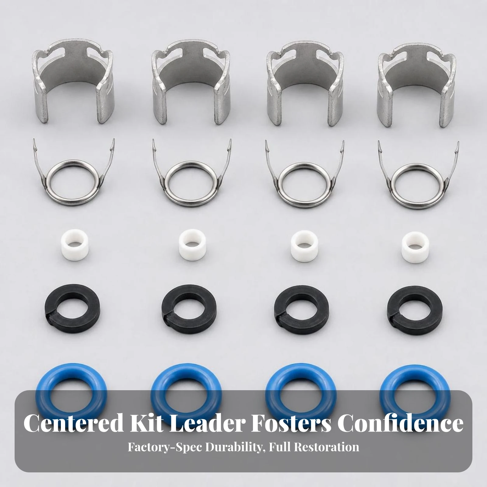 4 Pieces Fuel Injector Repair Kit Tested Fuel Injector Seal Kit Hardware Precision-Fit Sturdy for Mechanics, Engine Maintenance