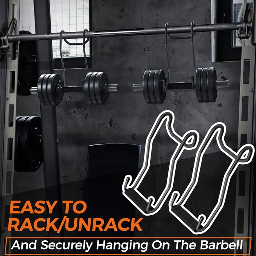 Dumbbell Spotter Hooks for Bench Press Power Rack Attachments Dumbbells Rack for Chest Workout Connect to Barbell