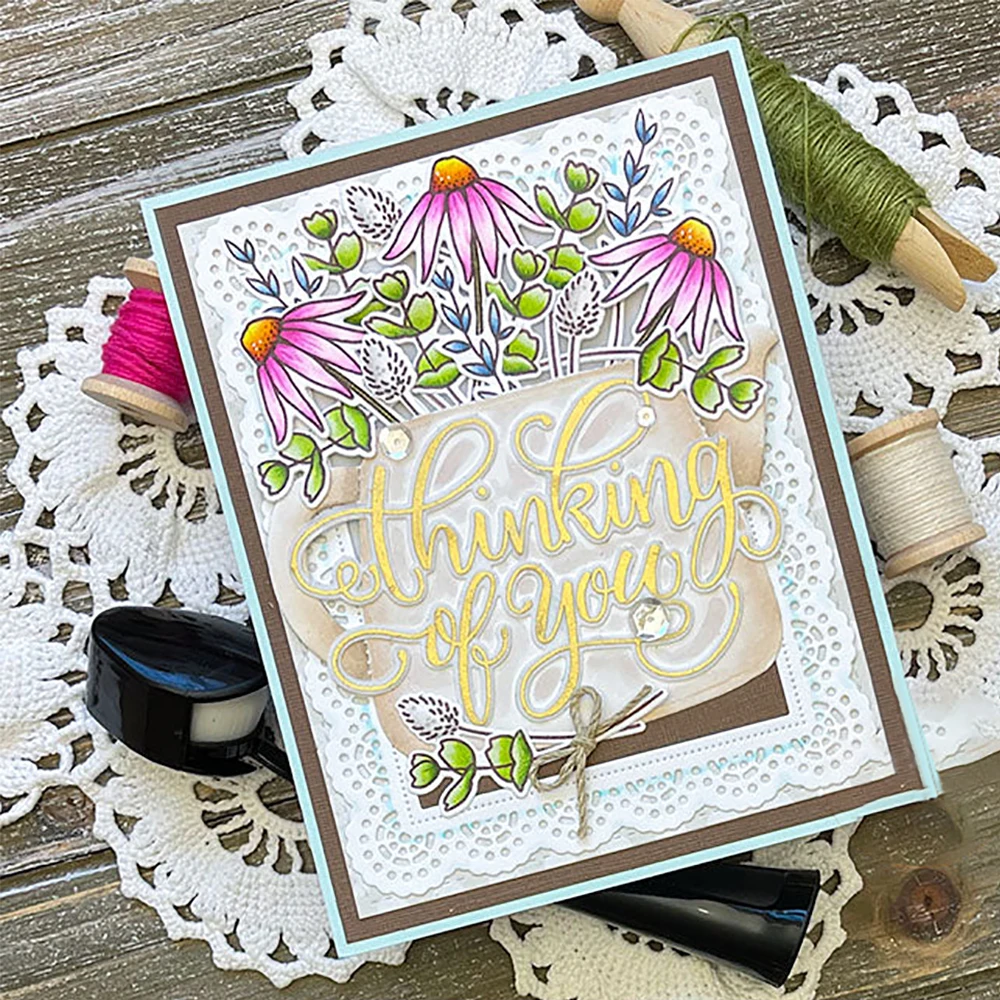 طوابع سيليكون شفافة من القنفذ ، قوالب قطع معدنية ، بطاقات ورقية ذاتية الصنع ، كلمات شكرًا لك ، عبارات تمنيات دافئة