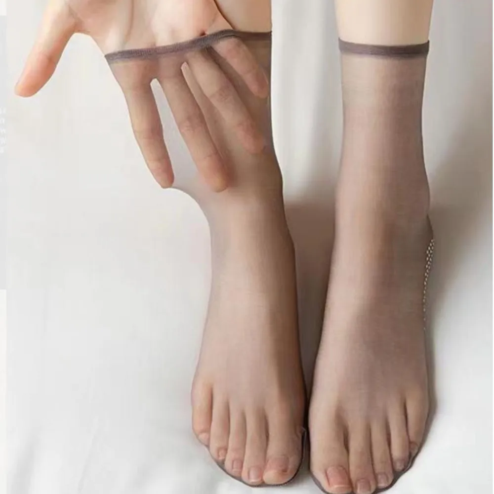 

10 шт., носки для отдыха, ультратонкие нескользящие короткие шелковые неглубокие носки с нечеткими кристаллами, весна-лето 3W83