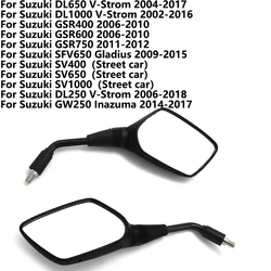 Motorcycle Rearview Mirrors Universial Motorbike 10mm Black Side Mirrors For Suzuki GW250 Inazuma SFV650 Gladius DL650 V-Strom