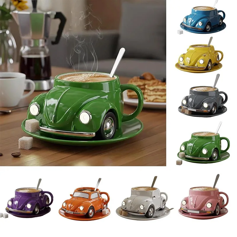 

Beetle Shaped Coffee Mug, Handmade Novelty Fun Imaginative Beetle Car Shape Coffee Cup, Creative Gift for Beetle Lovers Suitable