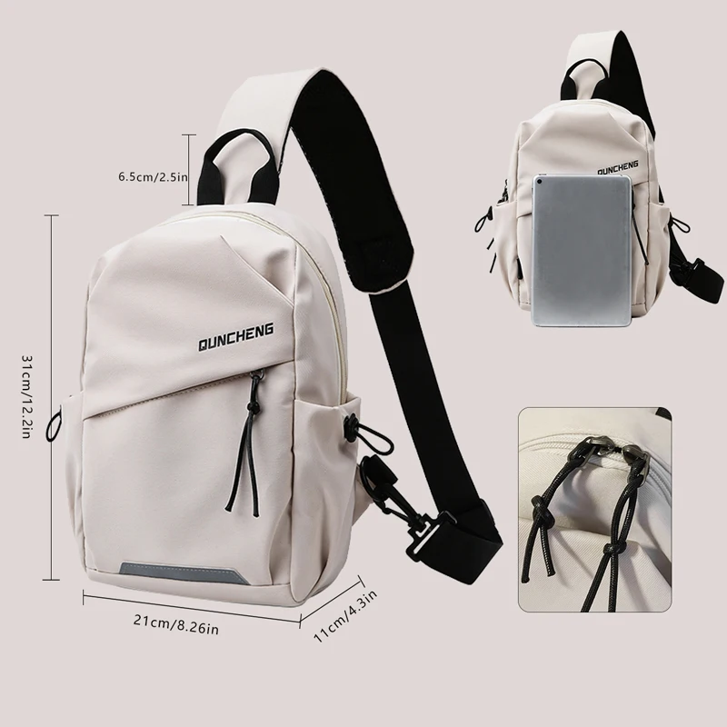 Umhängetasche für Herren, Einzelschulter-Rucksack, Kleine Brusttasche für Damen, Radfahren, Sport, Bergsteigen, Jungen, Tablet, Leichtgewicht – Detail 3
