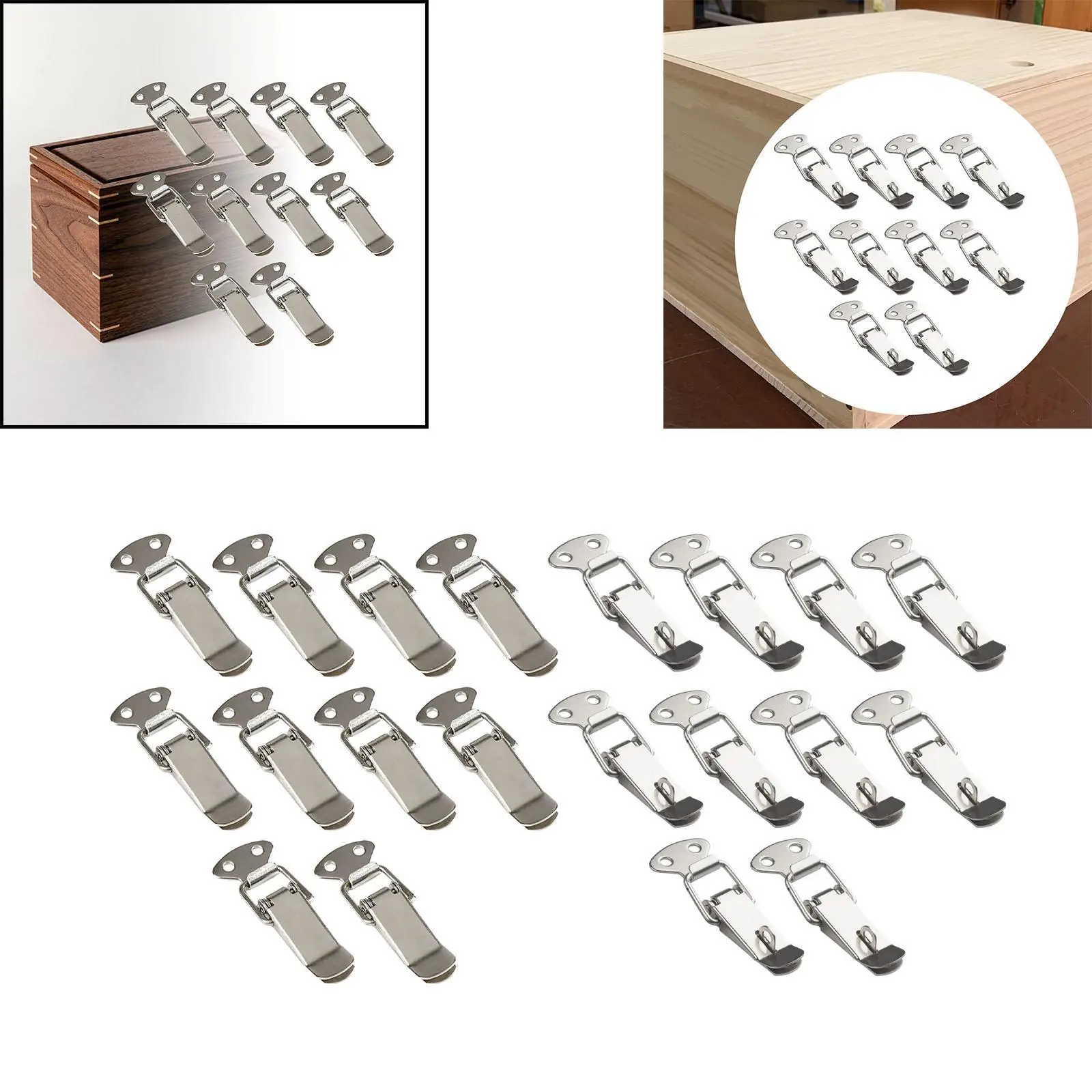 10Pcs Spring Loaded Toggle Latch Hasp Silver Easy to Install Spring Loaded Toggle Lock Clasp Universal for Box Suitcase Window