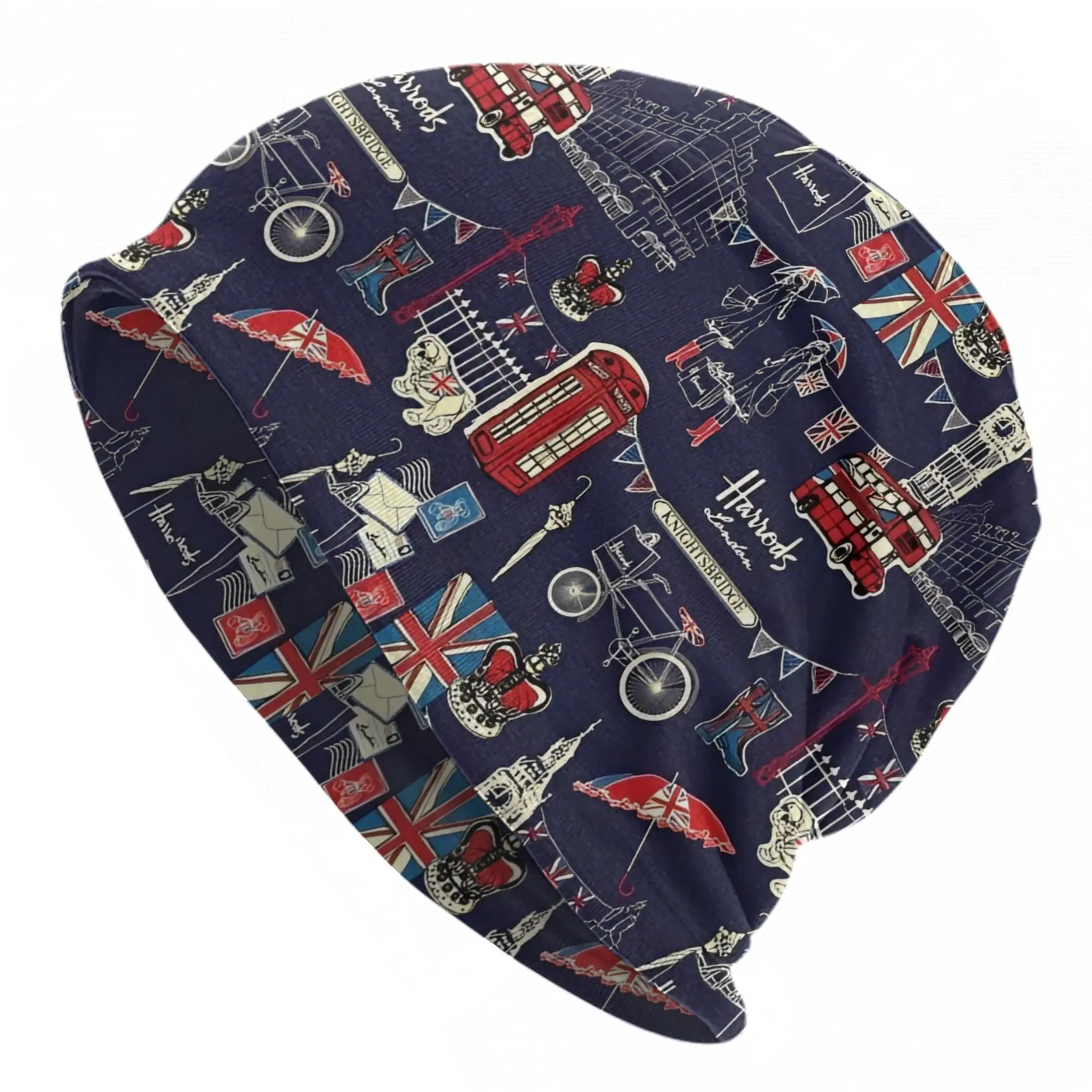 Charming London Bonnet Hat Casual Outdoor Skullies Beanies Hats  Unisex Spring Thermal Elastic Caps