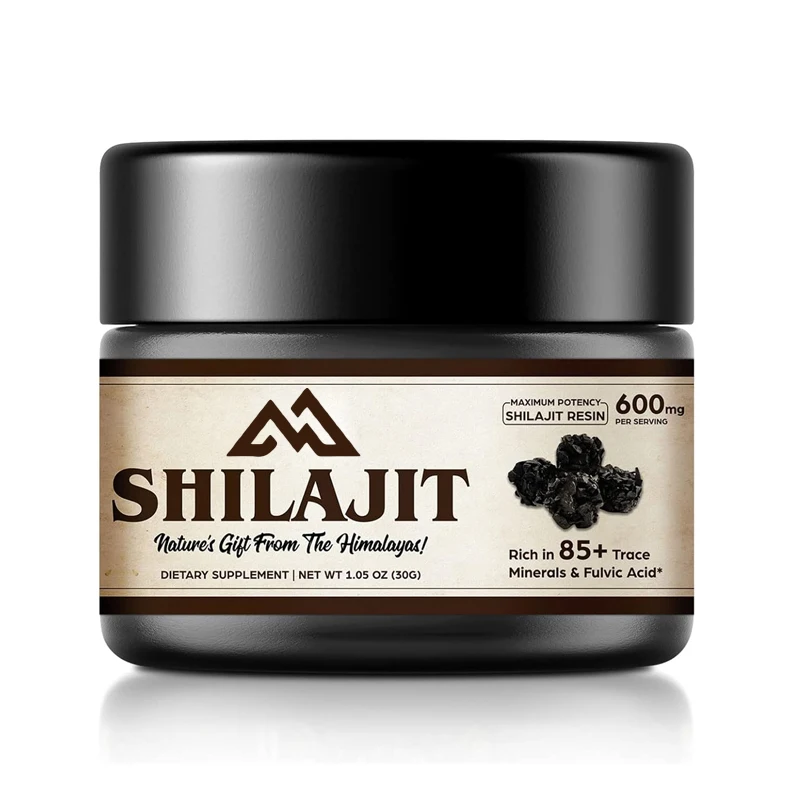 Himalaya Organic Natural Shilajit Resin, containing over 85 trace minerals and fulvic acid, provides energy, immune support, 30g