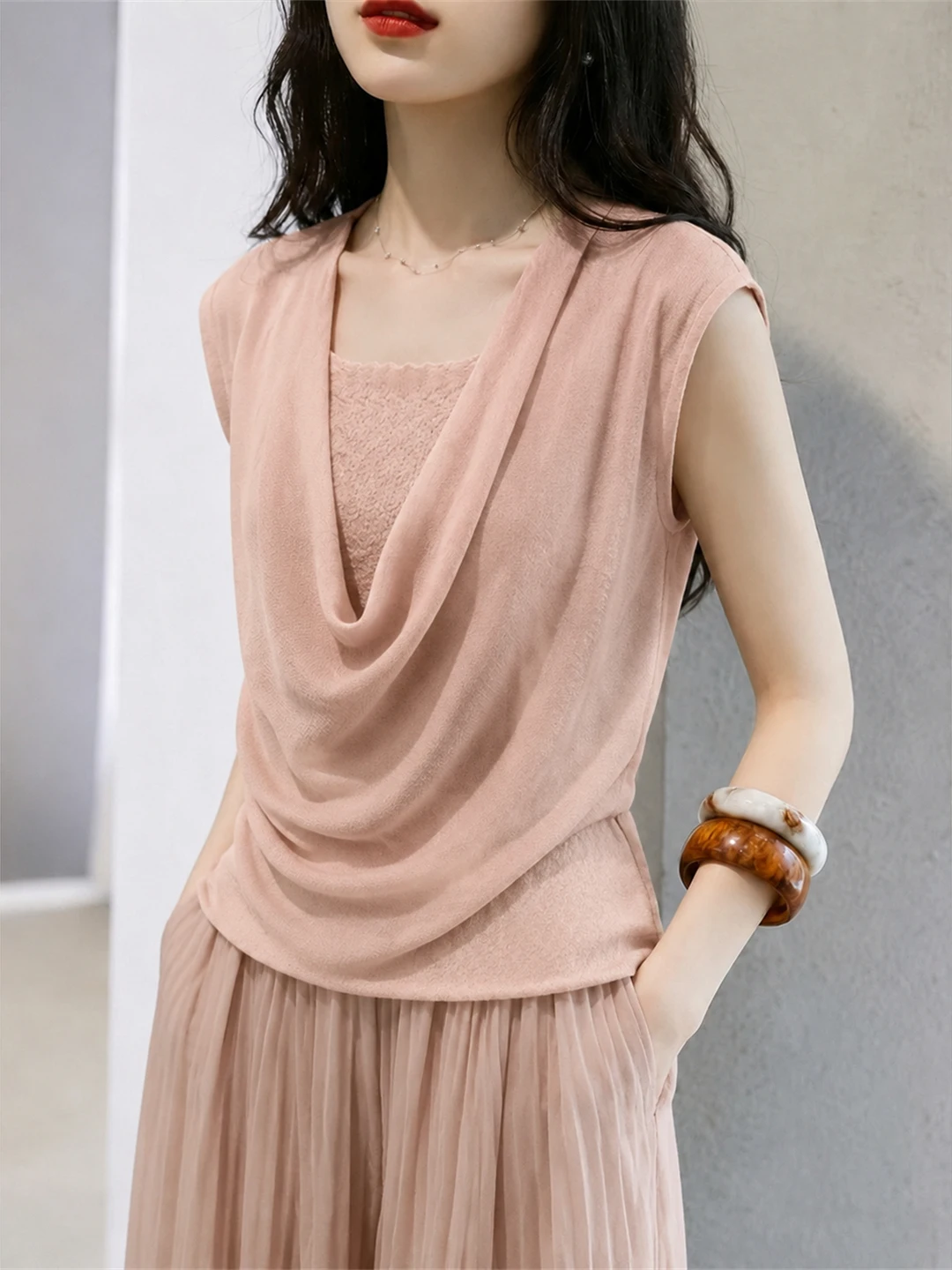 

Elegant Summer Fashionable Sun Protection Overhead Shirt Lightweight Luxury Stylish Crew Neck T-Shirt Commute Style Straight Cut