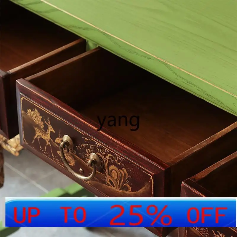 

Lmm new Chinese-style foyer case retro storage porch table solid wood classical old end-view cabinet