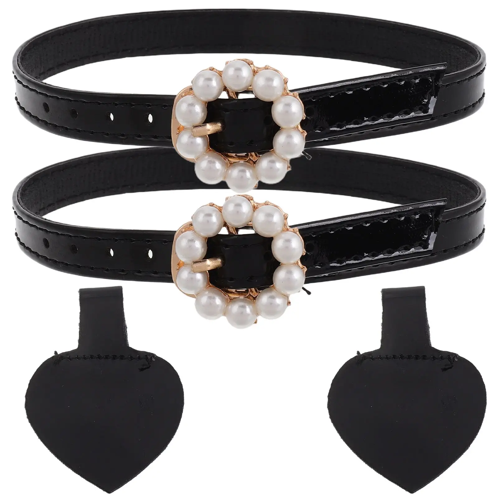 

High Heels Straps Decorative Anti-drop Shoe Pearl Chain Buckle Plastic Pearls Detachable for