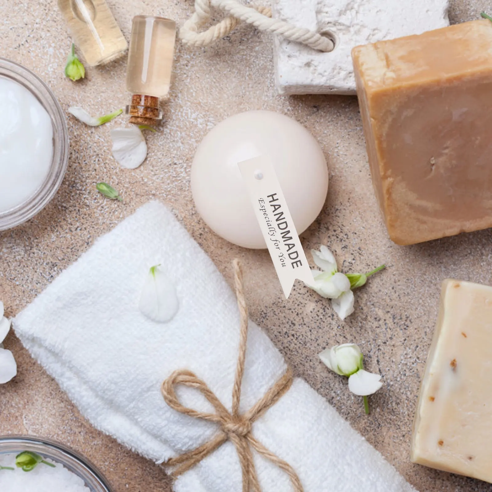 

45 Pcs Handmade Hanging Label Tag Tags Decors for Candles Kraft Paper Labels Homemade